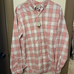 NEW J.Crew Pink Plaid Button Down Shirt, Men’s